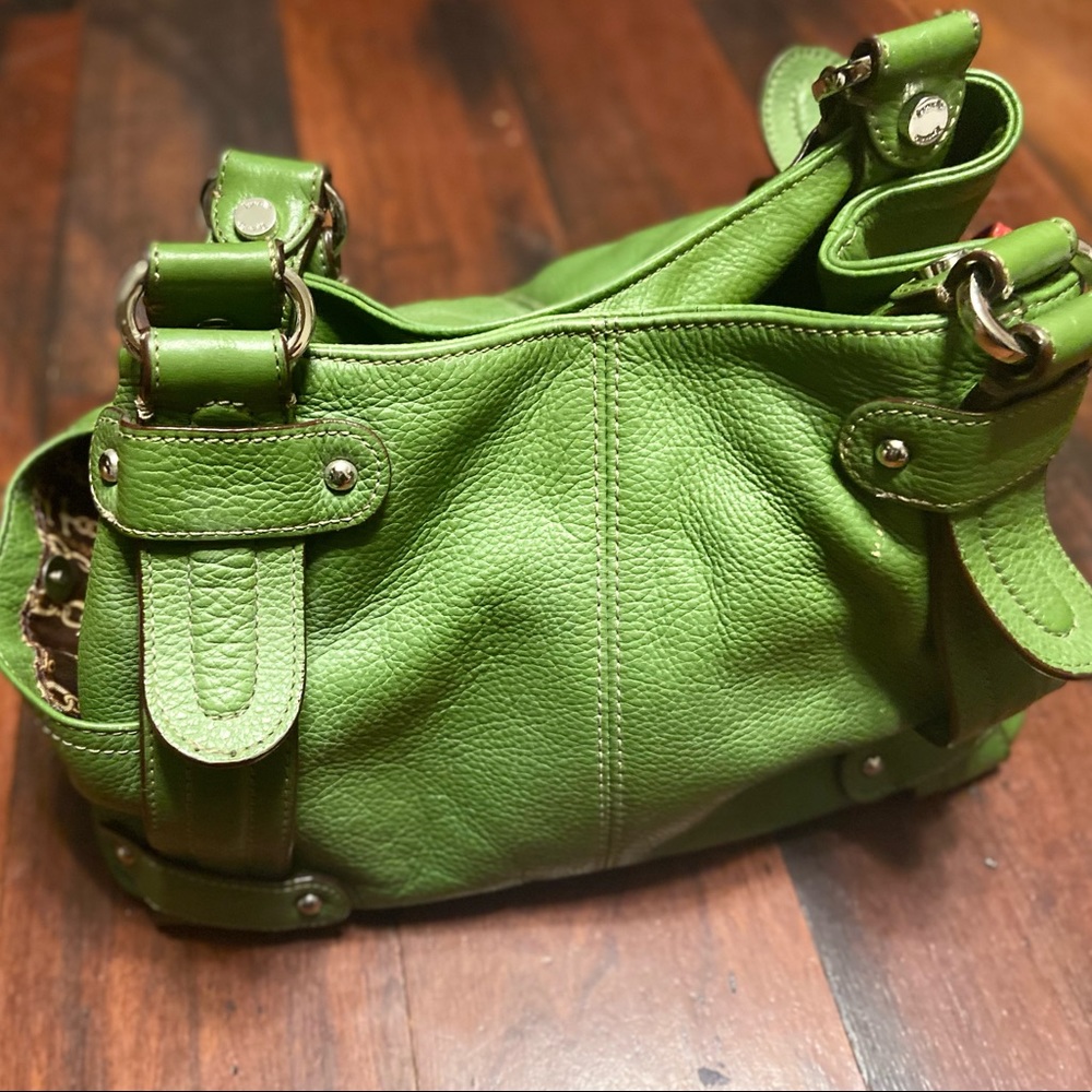 Tignanello green leather bag